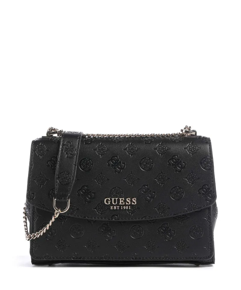 Guess Phoebe Peony Debossed Axelremsväska black logo