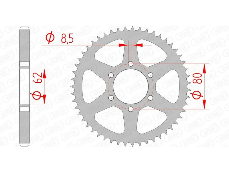 AFAM Steel Standard Rear Sprocket 12208 - 428 12208-54