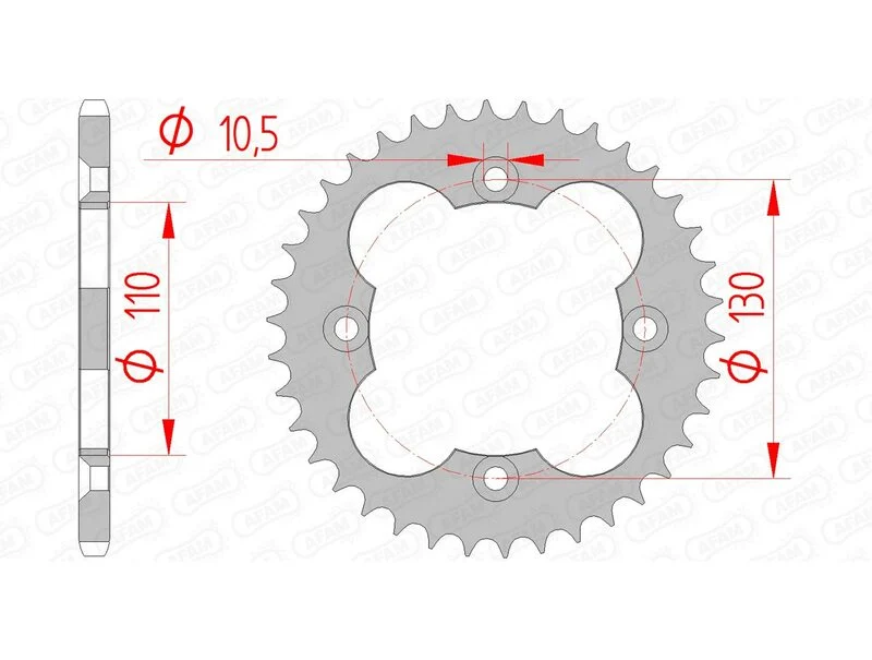AFAM Steel Standard Rear Sprocket 10318 - 520 10318-37