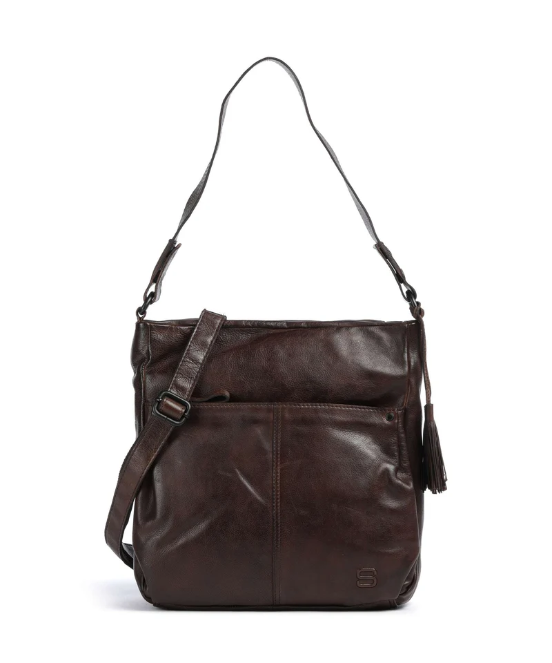 Spikes & Sparrow Apache Saar Axelremsväska dark brown