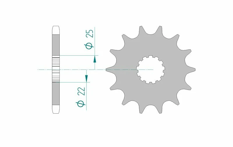AFAM Steel Standard Front Sprocket 28401 - 525 28401-14