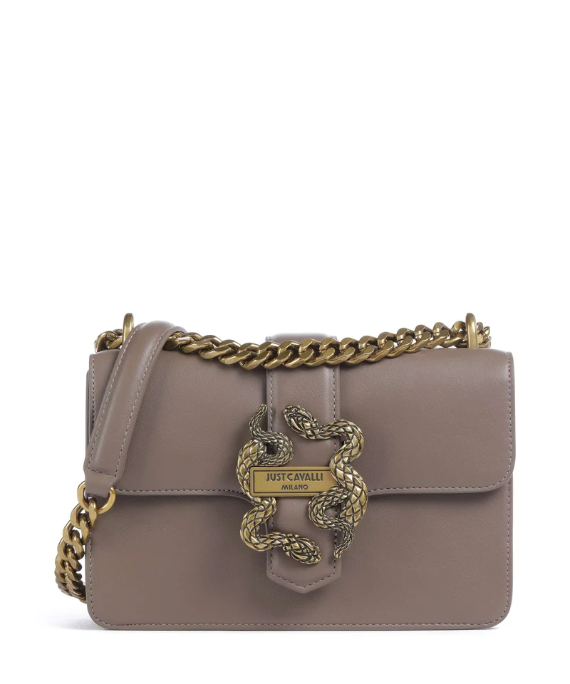 Just Cavalli Iconic Snakes Axelremsväska taupe