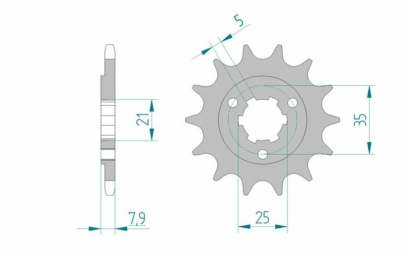 AFAM Steel Standard Front Sprocket 22503 - 520 22503-17