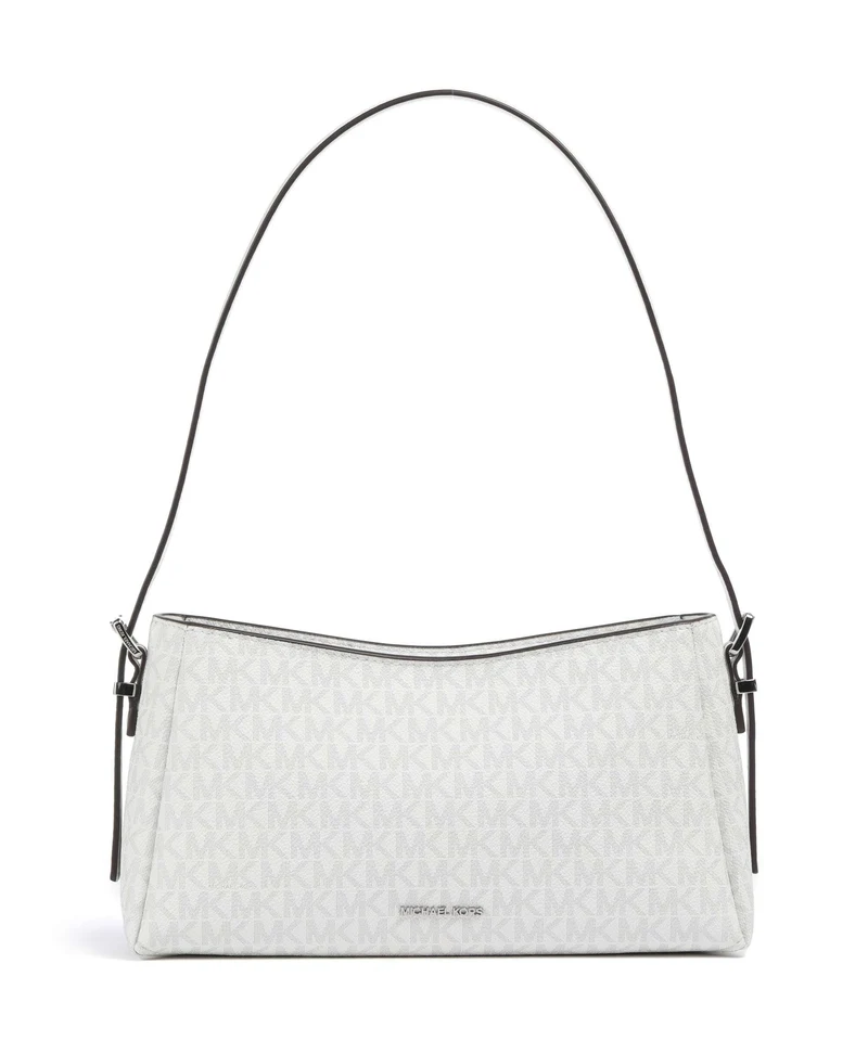 Michael Kors Moore Axelremsväska optic white/alluminium
