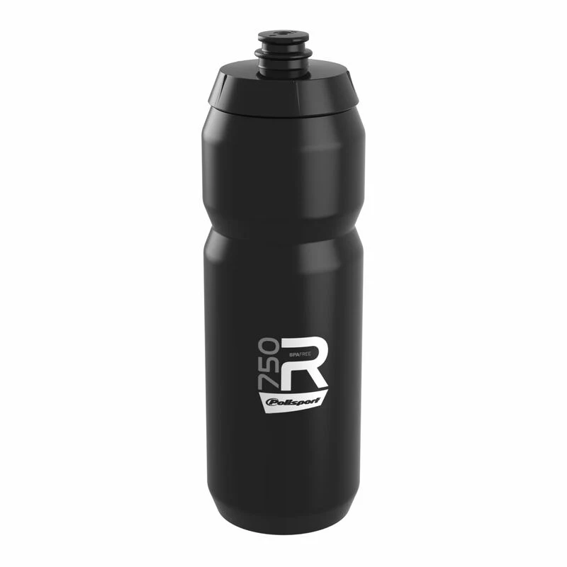 POLISPORT Water Bottle R750 Black Screw-On Cap 750ml 8646300007