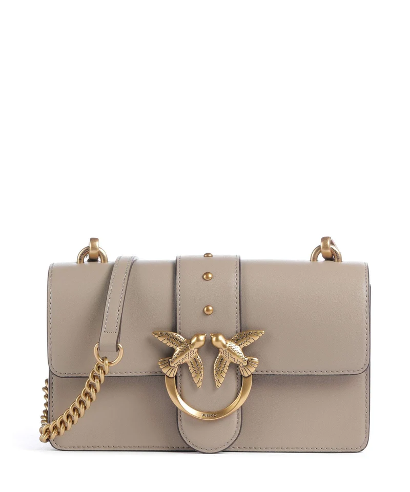 Pinko Love One Mini Crossover väska grigio talpa/antique gold