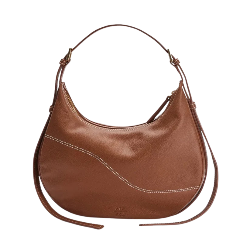 Liveri Leather Small Hobo Bag - 1043 Brandy