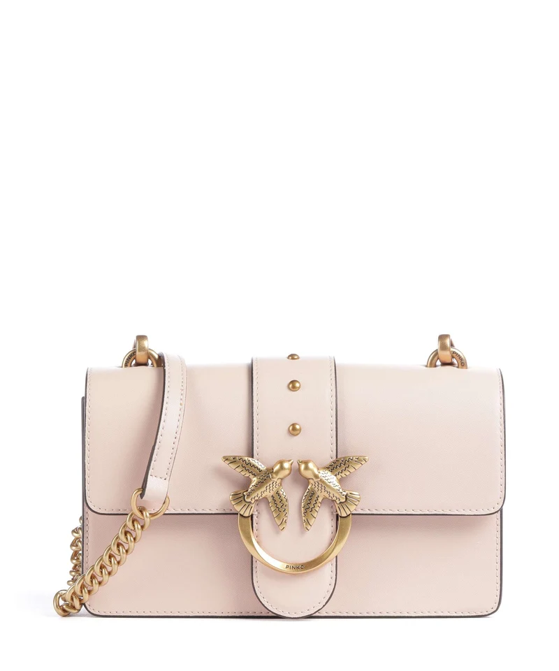 Pinko Love One Mini Crossover väska rosa cammeo/antique gold