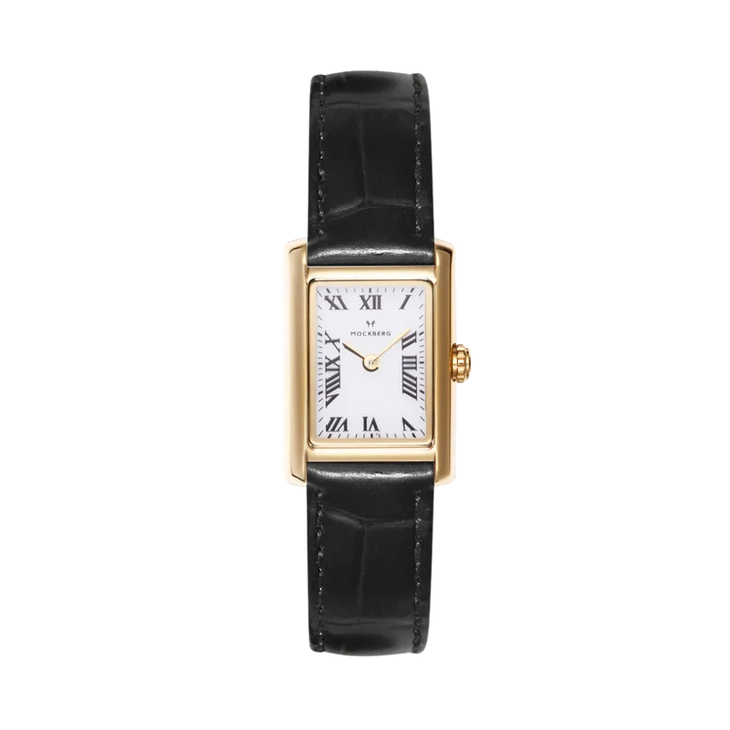 Timeless Black Leather Gold Watch - Gold