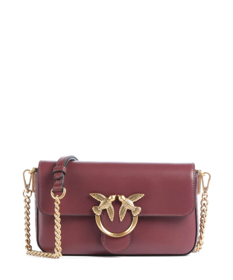 Pinko Love One Mini Slouchy Crossover väska ribes intenso/antique gold