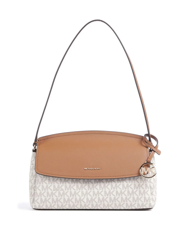 Michael Kors Landry Medium Axelremsväska vanilla/acorn