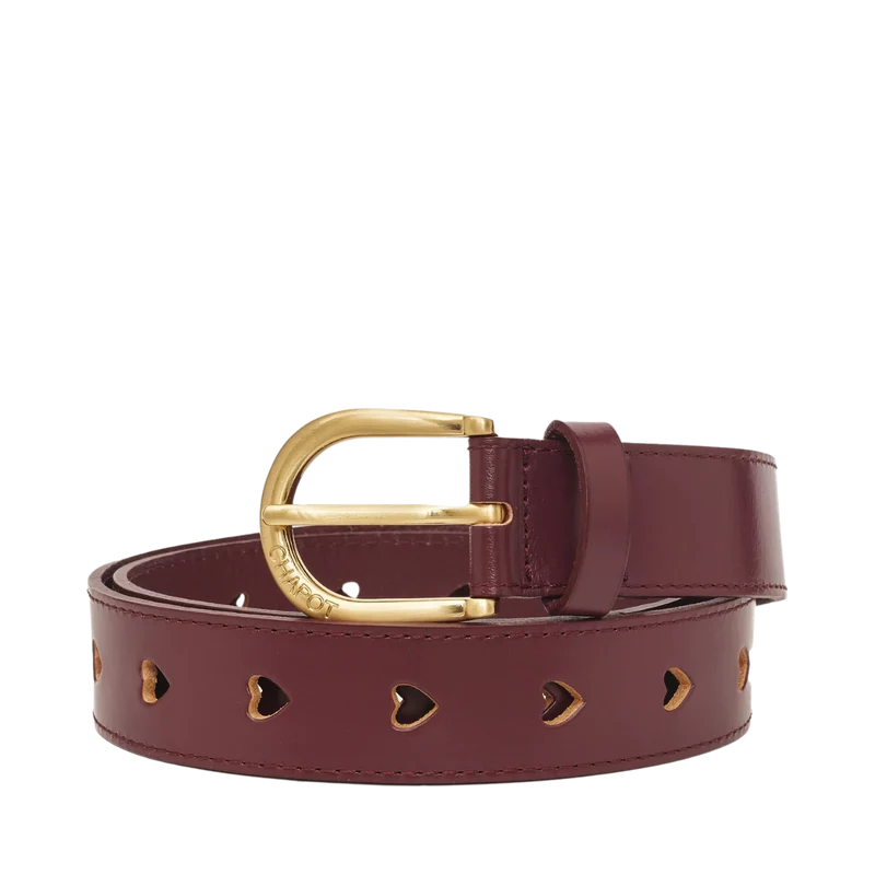 Cut It Out Heart Belt - Deep Burgundy