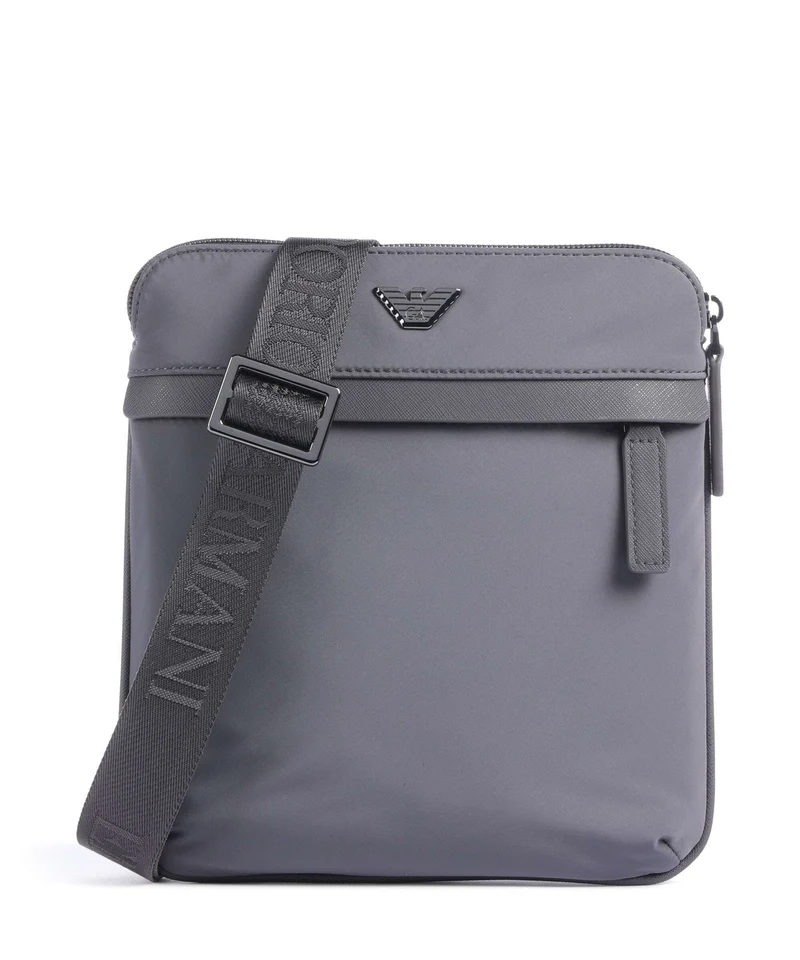 Emporio Armani Nylon Recycled Crossover väska blackened pearl