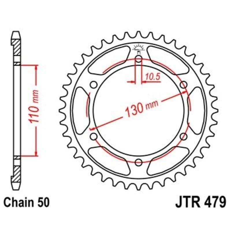 JT SPROCKETS Zinc Standard Rear Sprocket 479 - 530 JTR479.46ZBK