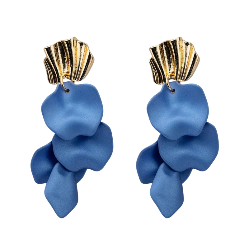 Wave Earrings Dark Pearl - Blue