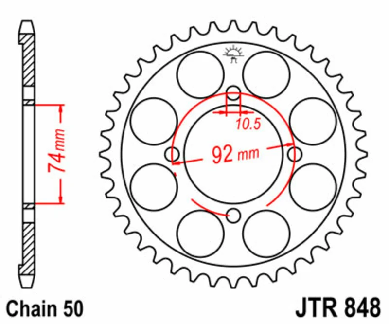 JT SPROCKETS Steel Standard Rear Sprocket 848 - 530 JTR848.39