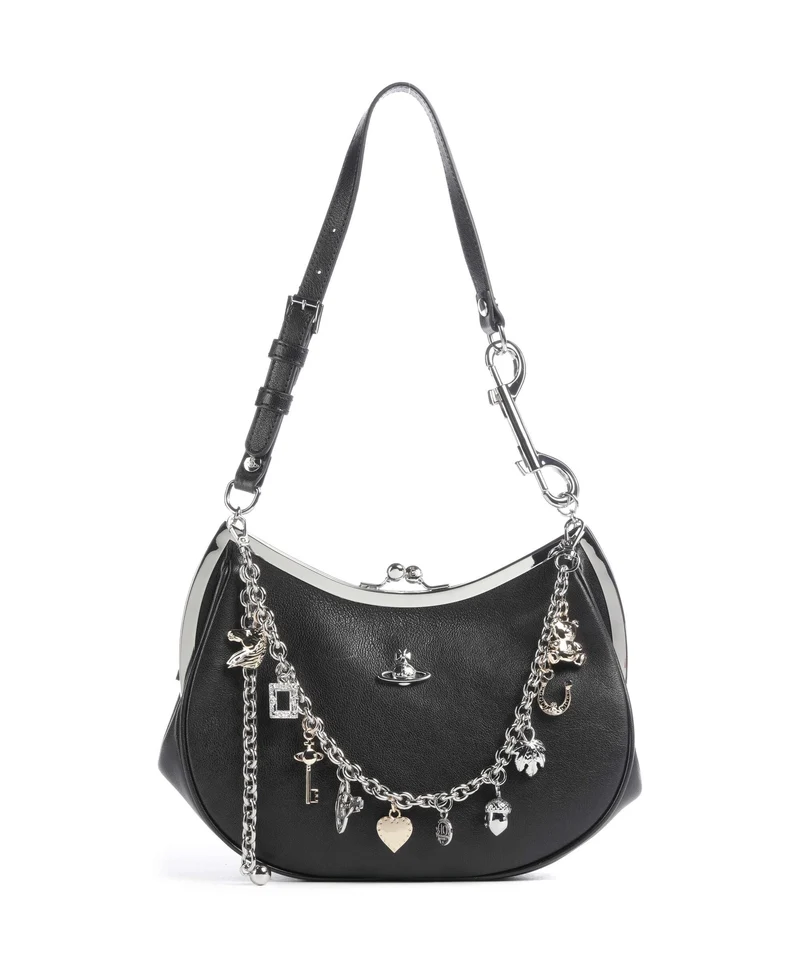 Vivienne Westwood Charm Frame Supple Axelremsväska black