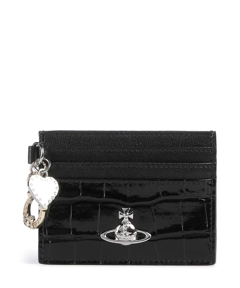 Vivienne Westwood Embossed Croc Korthållare black