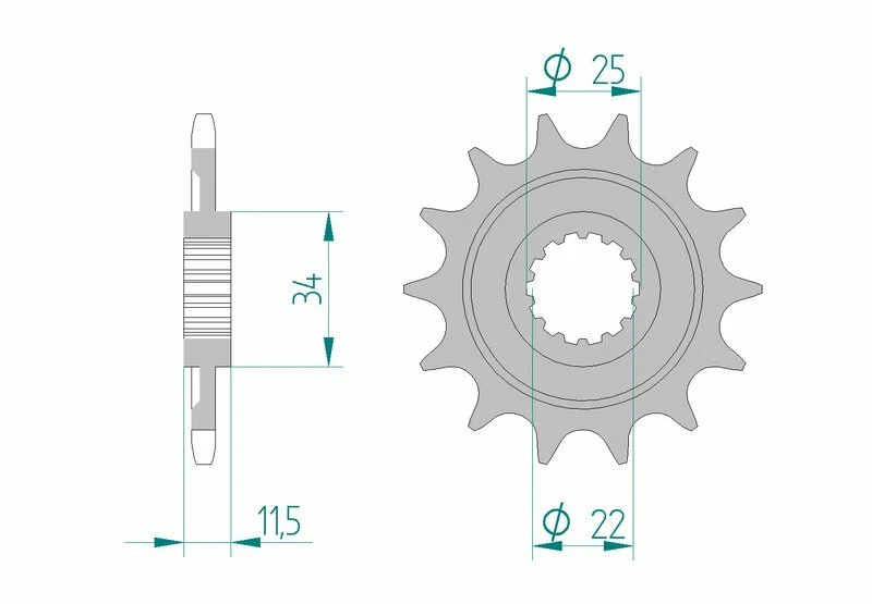 AFAM Steel Standard Front Sprocket 43400 - 520 43400-14