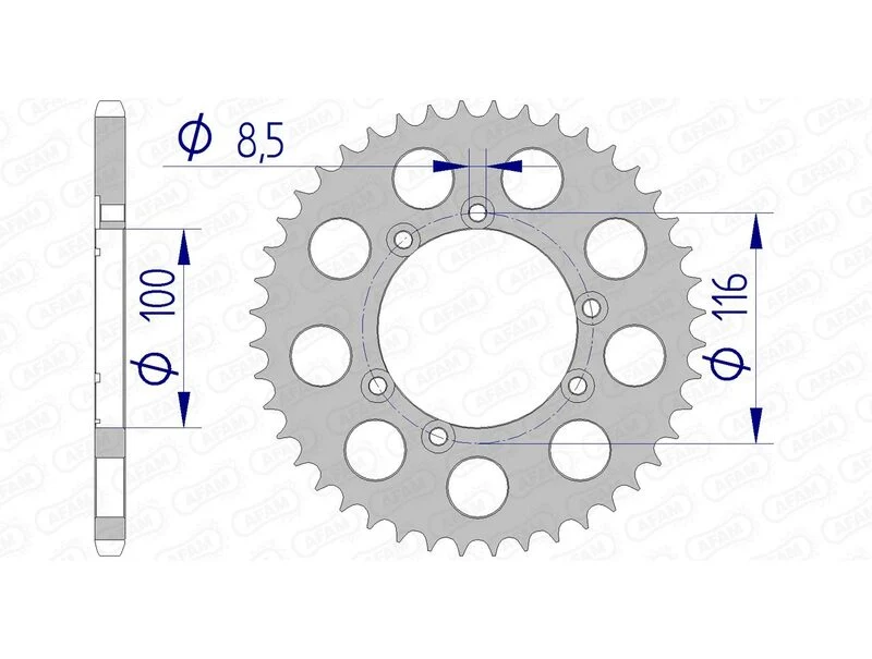 AFAM Aluminium Rear Sprocket 93303 - 520 93303-44