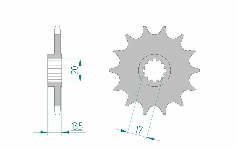 AFAM Steel Standard Front Sprocket 55300 - 520 55300-12