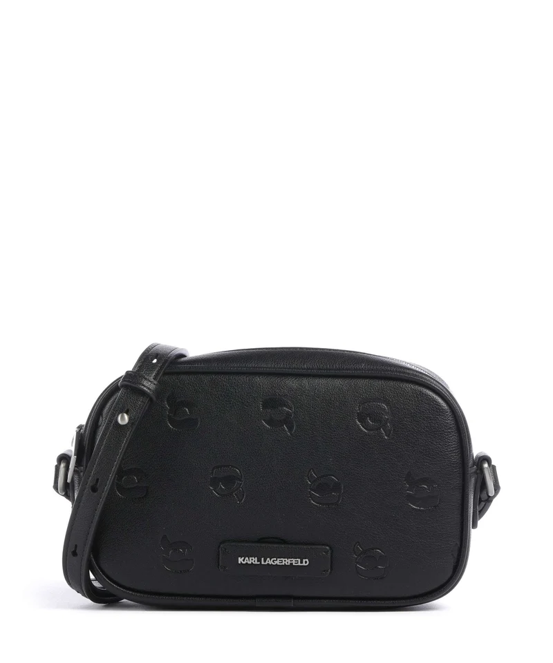Karl Lagerfeld K/Ikon Monogram Crossover väska tonal black