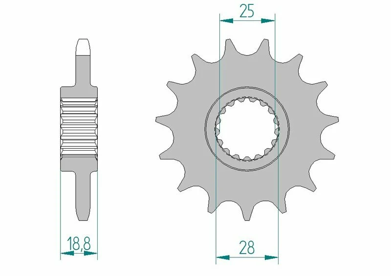 AFAM Steel Standard Front Sprocket 61801 - 525 61801-16