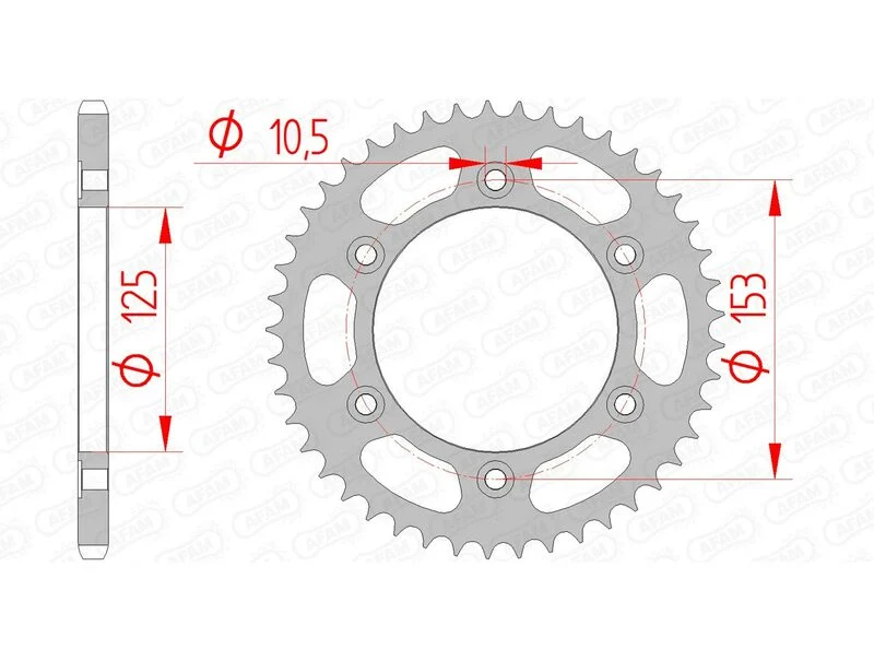 AFAM Steel Standard Rear Sprocket 10320 - 520 10320-45