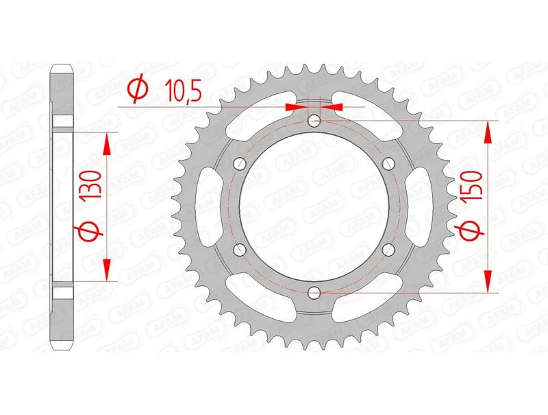 AFAM Steel Standard Rear Sprocket 10502 - 525 10502-47