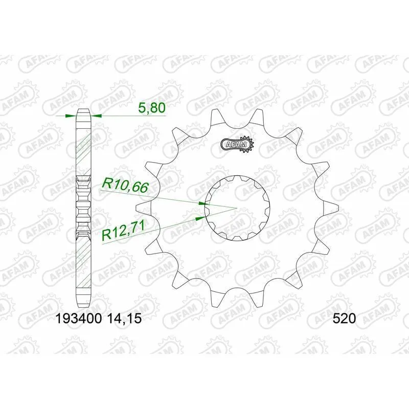 AFAM Steel Standard Front Sprocket 193400 - 520 193400-15