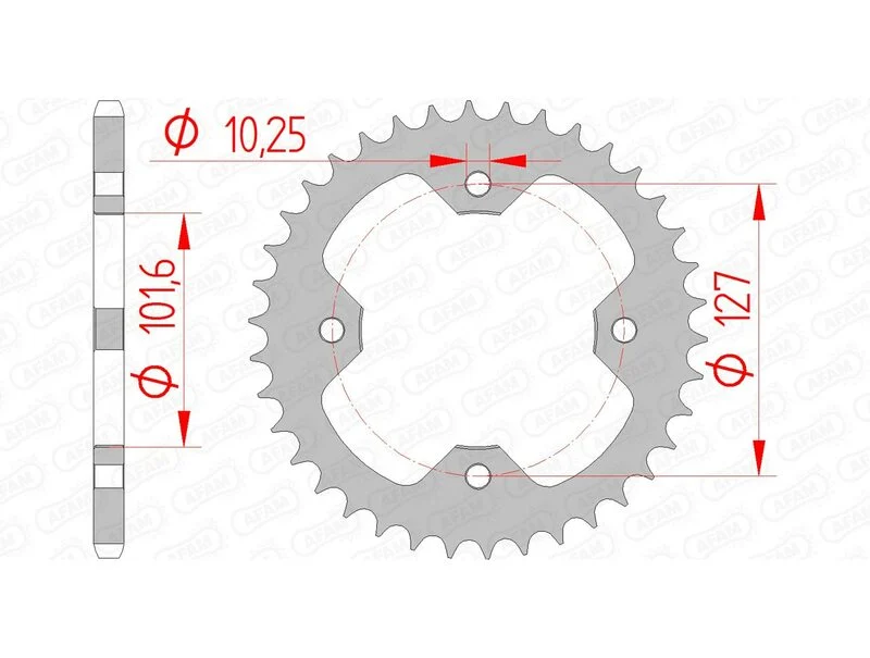 AFAM Steel Standard Rear Sprocket 98500 - 520 98500-38