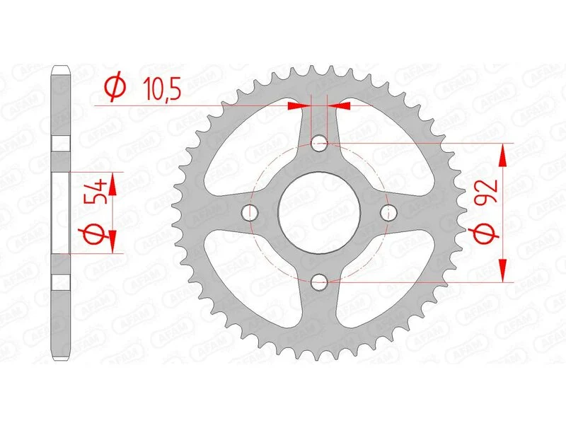 AFAM Steel Standard Rear Sprocket 12115 - 420 12115-47