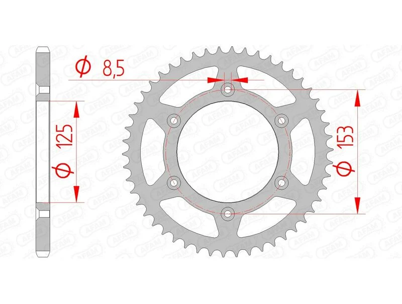 AFAM Steel Standard Rear Sprocket 10212 - 520 10212-50