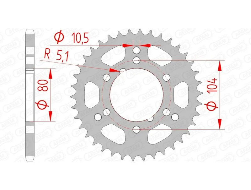 AFAM Steel Standard Rear Sprocket 98300 - 520 98300-30