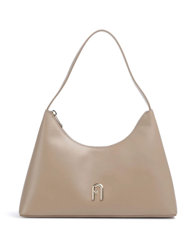 Furla Diamante S Axelremsväska greige