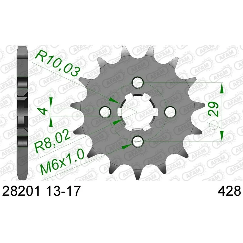 AFAM Steel Standard Front Sprocket 28201 - 428 28201-14
