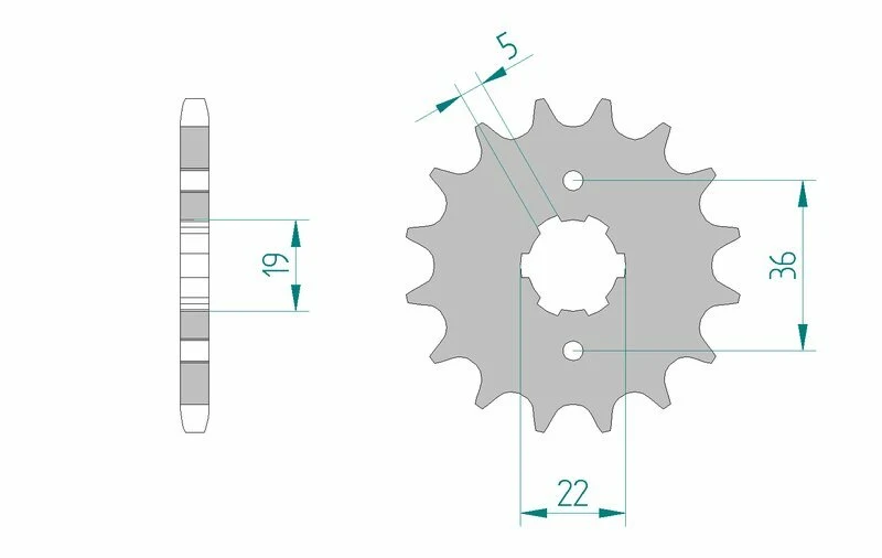 AFAM Steel Standard Front Sprocket 21305 - 428 21305-15