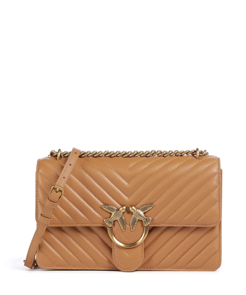 Pinko Love One Classic Axelremsväska torrone/antique gold