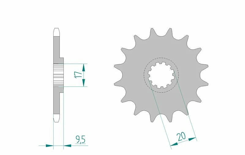 AFAM Steel Self-Cleaning Front Sprocket 94120 - 420 94120+13