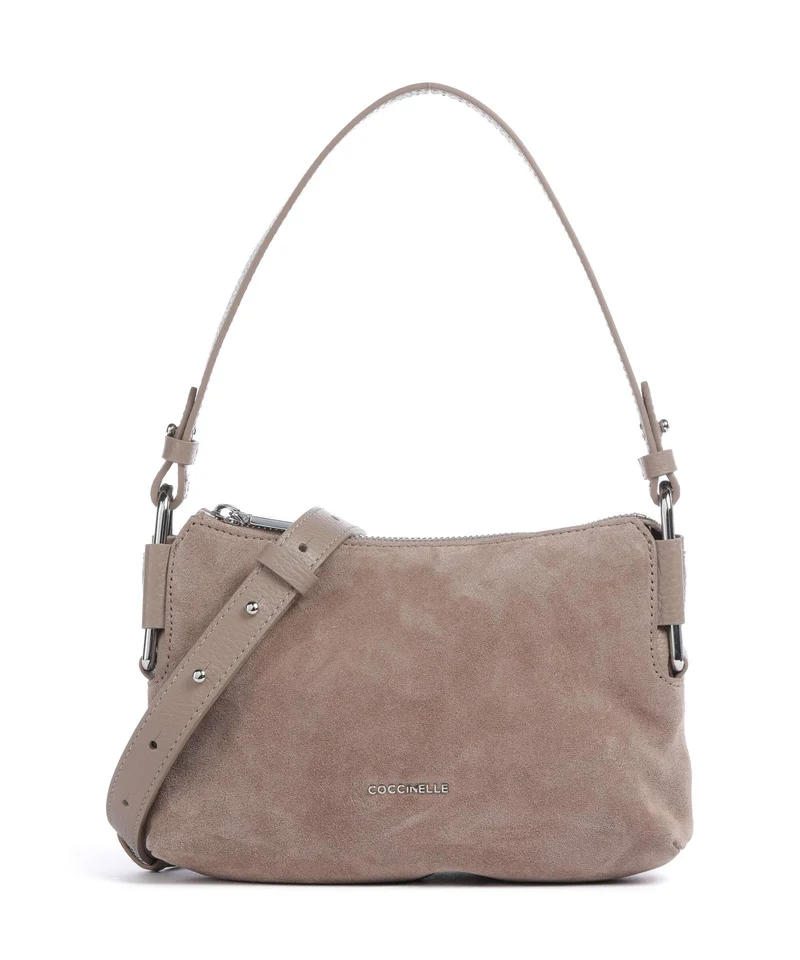 Coccinelle Rebekka Suede Axelremsväska warm taupe