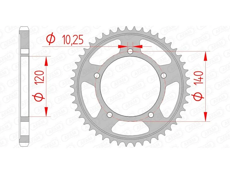 AFAM Steel Standard Rear Sprocket 14604 - 525 14604-43