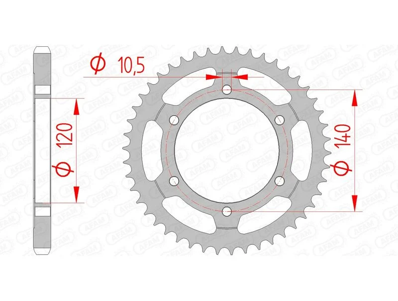 AFAM Steel Standard Rear Sprocket 14507 - 525 14507-46