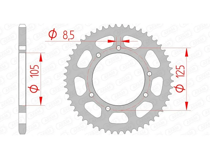 AFAM Steel Standard Rear Sprocket 47103 - 420 47103-48