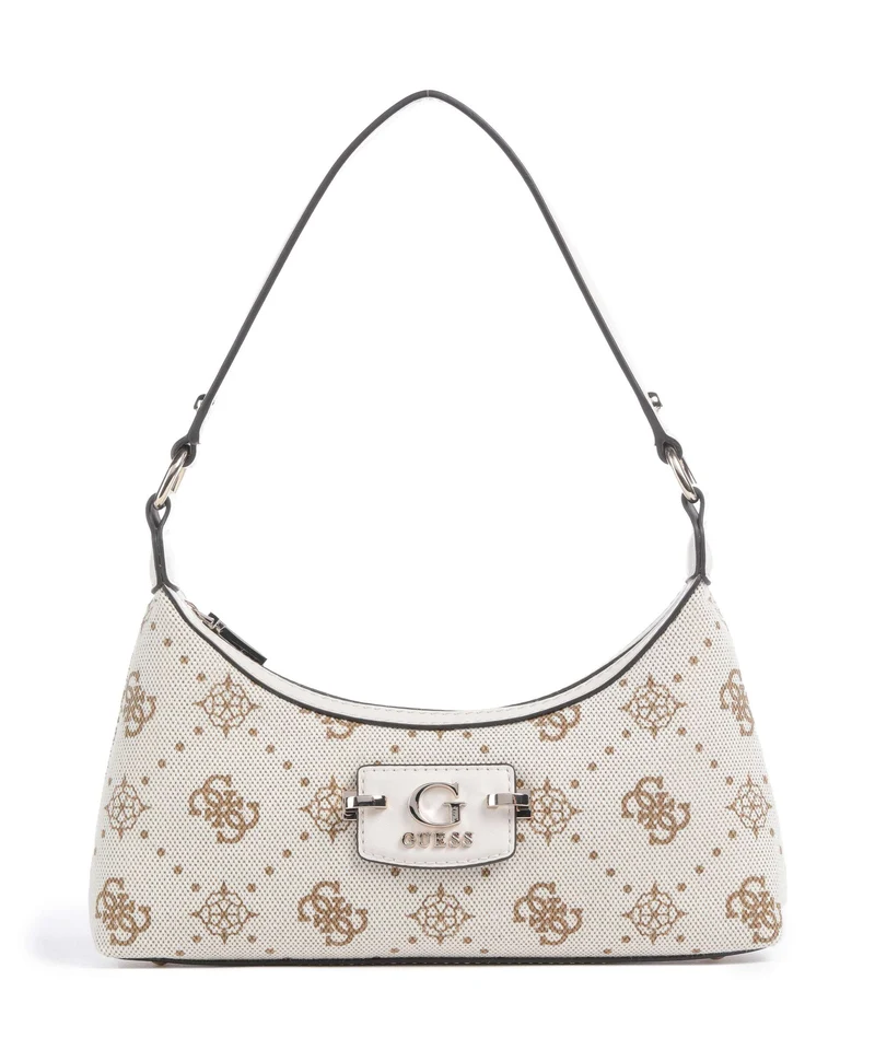Guess Neda 4G Peony Logo Axelremsväska offwhite logo