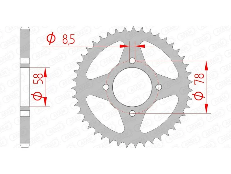 AFAM Steel Standard Rear Sprocket 14201 - 428 14201-47