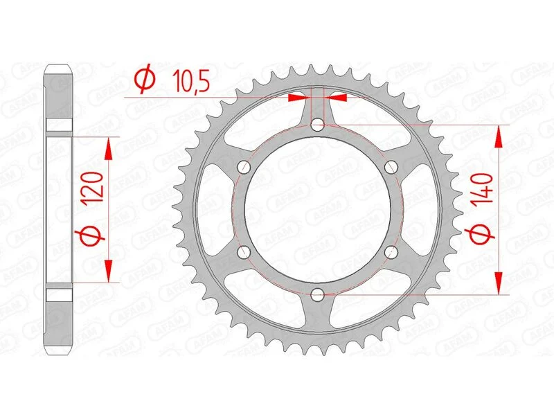 AFAM Steel Standard Rear Sprocket 16603 - 530 16603-39