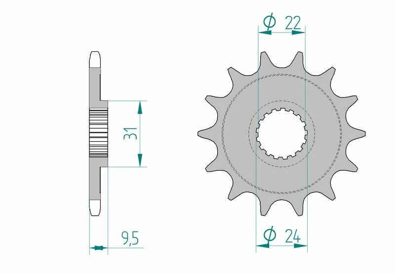 AFAM Steel Standard Front Sprocket 22406 - 520 22406-15