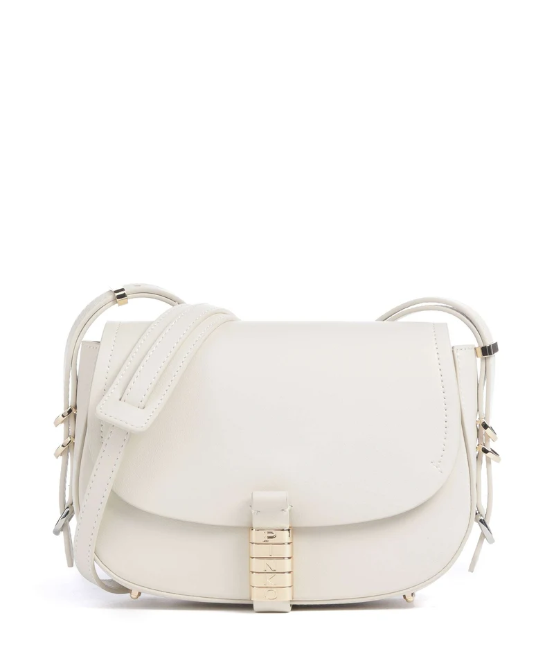 Pinko Saddle Mini Crossover väska bianco seta/gold/nike