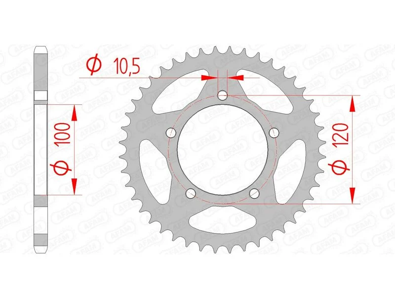 AFAM Steel Standard Rear Sprocket 35801 - 520 35801-44
