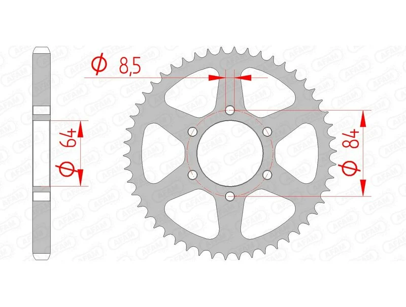 AFAM Steel Standard Rear Sprocket 14200 - 428 14200-44